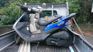 川崎市麻生区でレッツⅡの無料処分。長期放置3年車