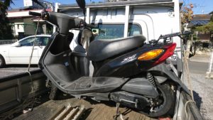 宮前区でJOG長期放置車の廃車買取です。エンジン不動車。