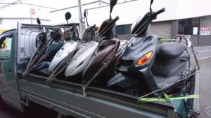 麻生区バイク廃車買取。アクシス100故障車、長期放置